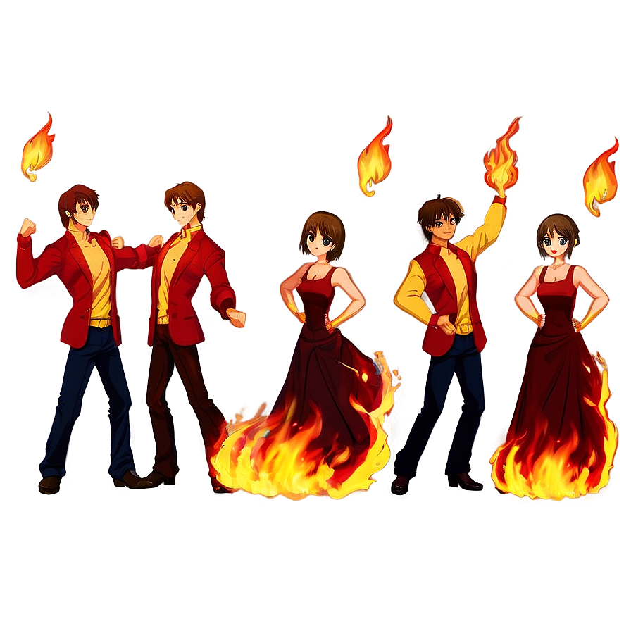 Dancing Flames Anime Png Aai11 PNG Image