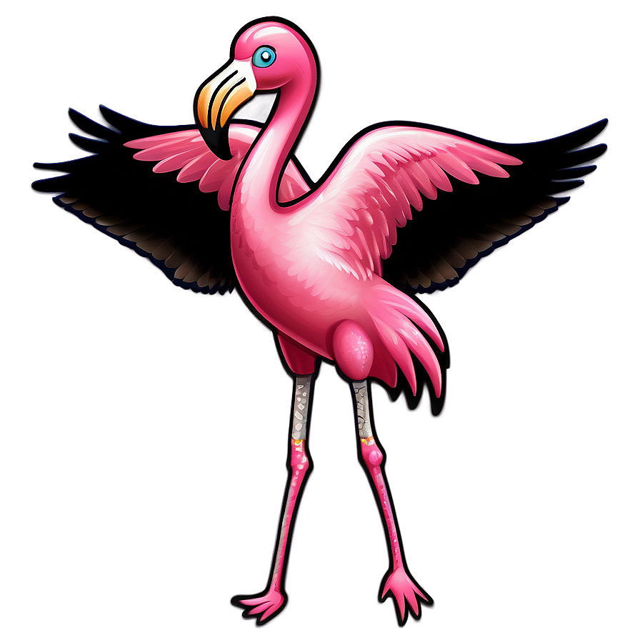 Dancing Flamingo Cartoon Png Qyv50 PNG Image