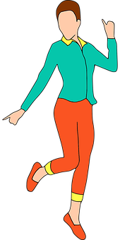 Dancing Woman Cartoon Illustration PNG Image