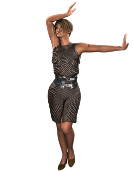 Dancing Woman3 D Model PNG Image