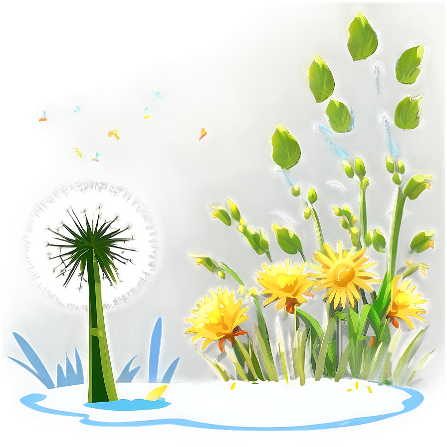 Dandelion Landscape Scene Png Doo PNG Image