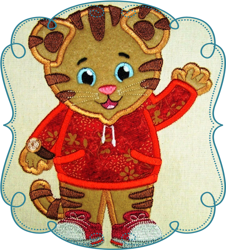 Daniel Tiger Embroidered Character PNG Image