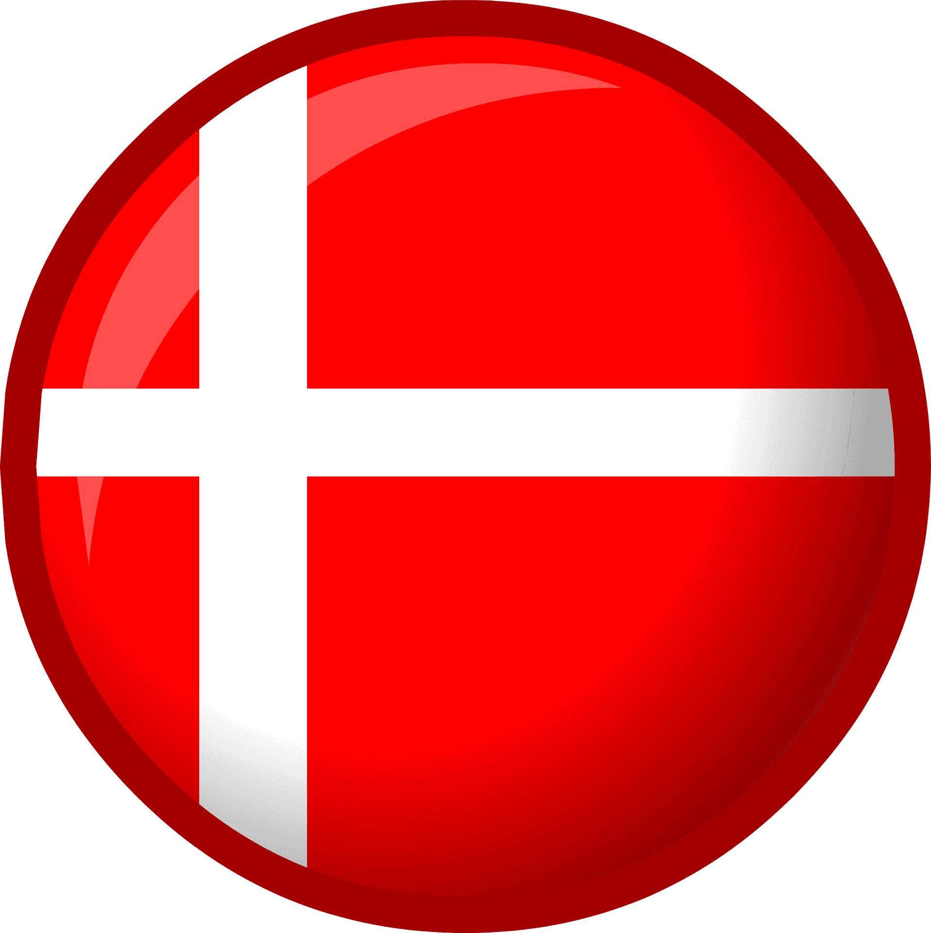 Danish Flag Button PNG Image