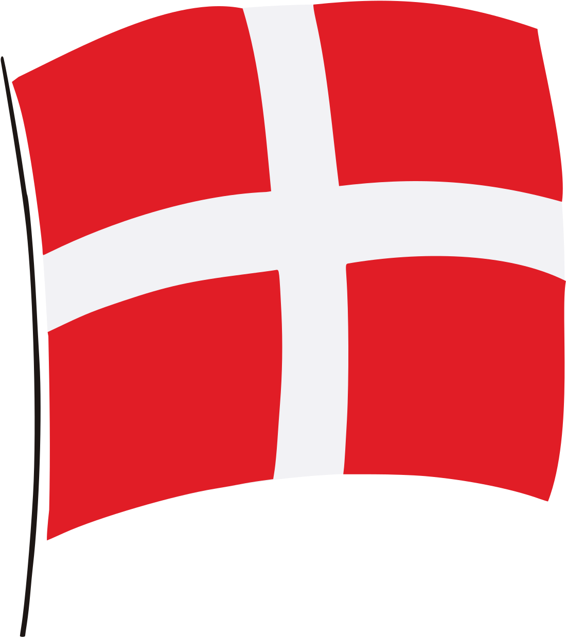 Danish Flag Waving PNG Image