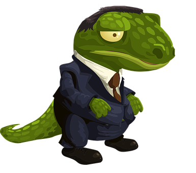 Dapper Alligator Cartoon Character PNG Image