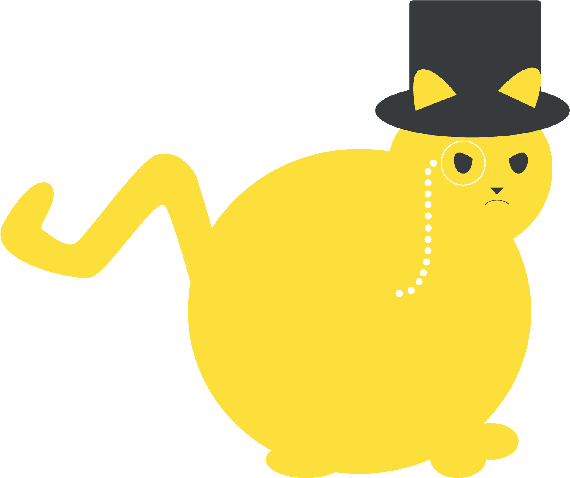 Dapper Kitten Illustration.png PNG Image