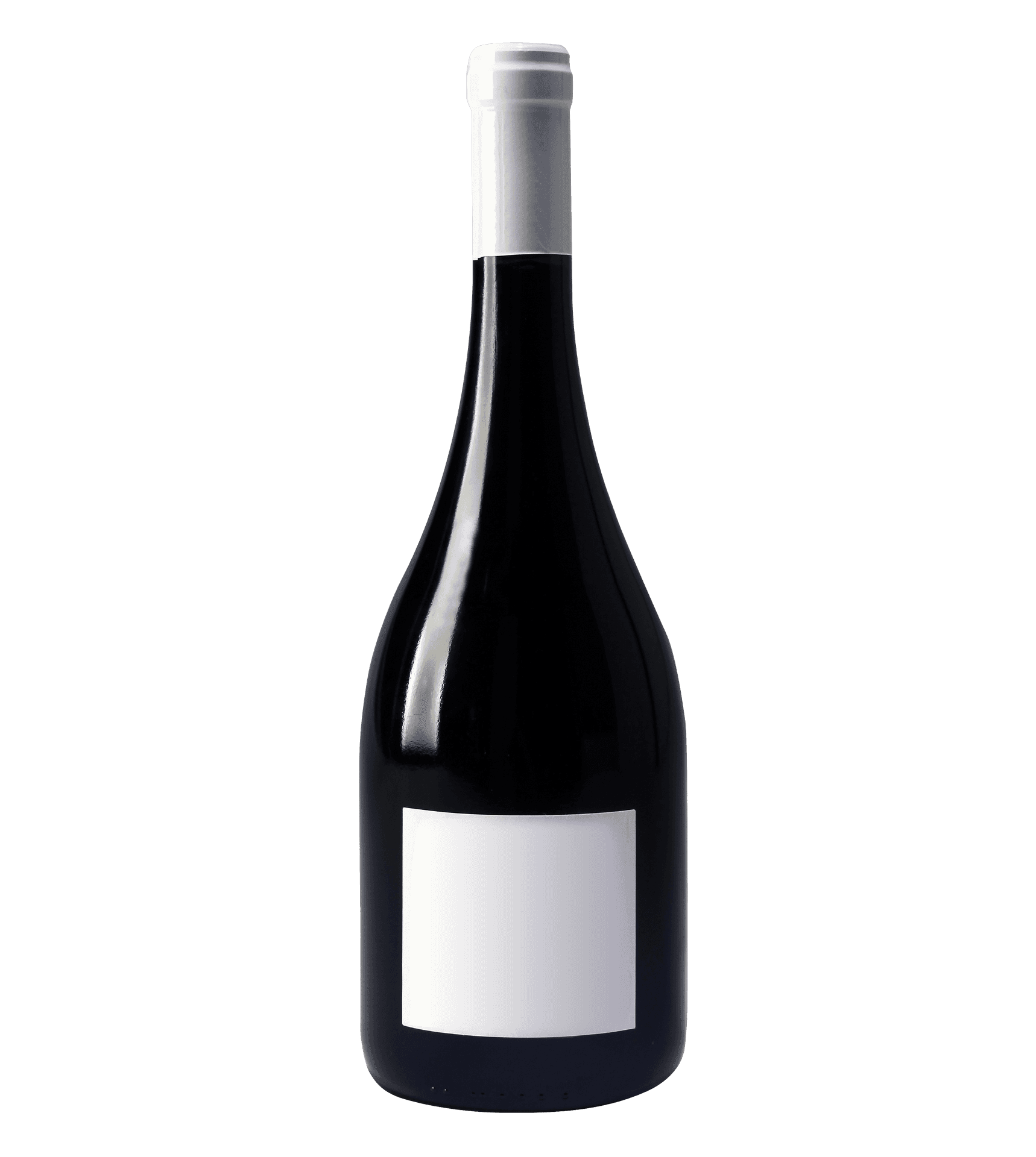 Dark Bottle White Label Wine PNG Image