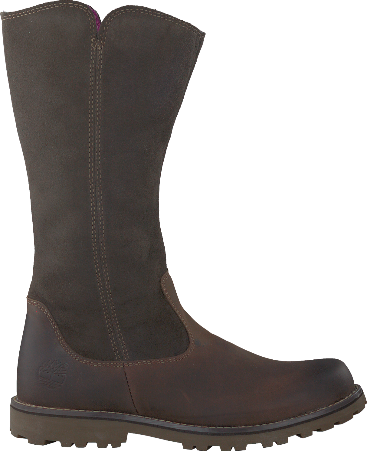 Dark Brown Leather Knee High Boot PNG Image