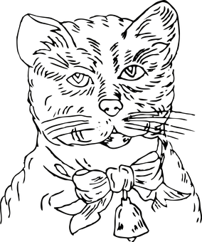 Dark Canvas Cat Outline PNG Image