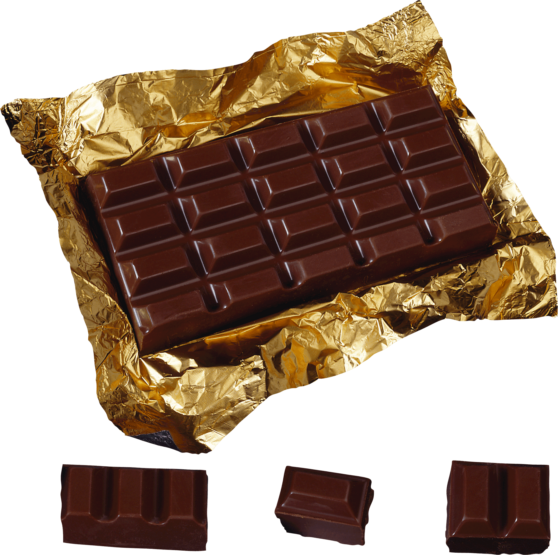 Dark Chocolate Barin Golden Wrapping PNG Image