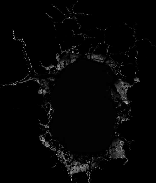 Dark Cracked Surface Hole PNG Image