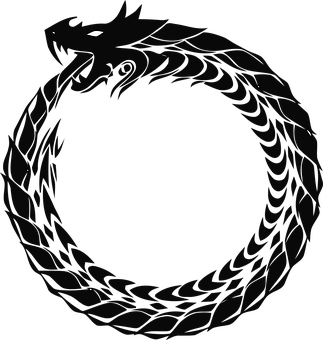 Dark Dragon Circle Art PNG Image