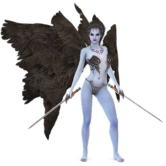 Dark Fantasy Angel Warrior PNG Image