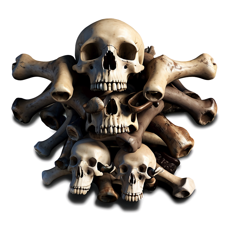 Dark Fantasy Bones Pile Png Jpf PNG Image