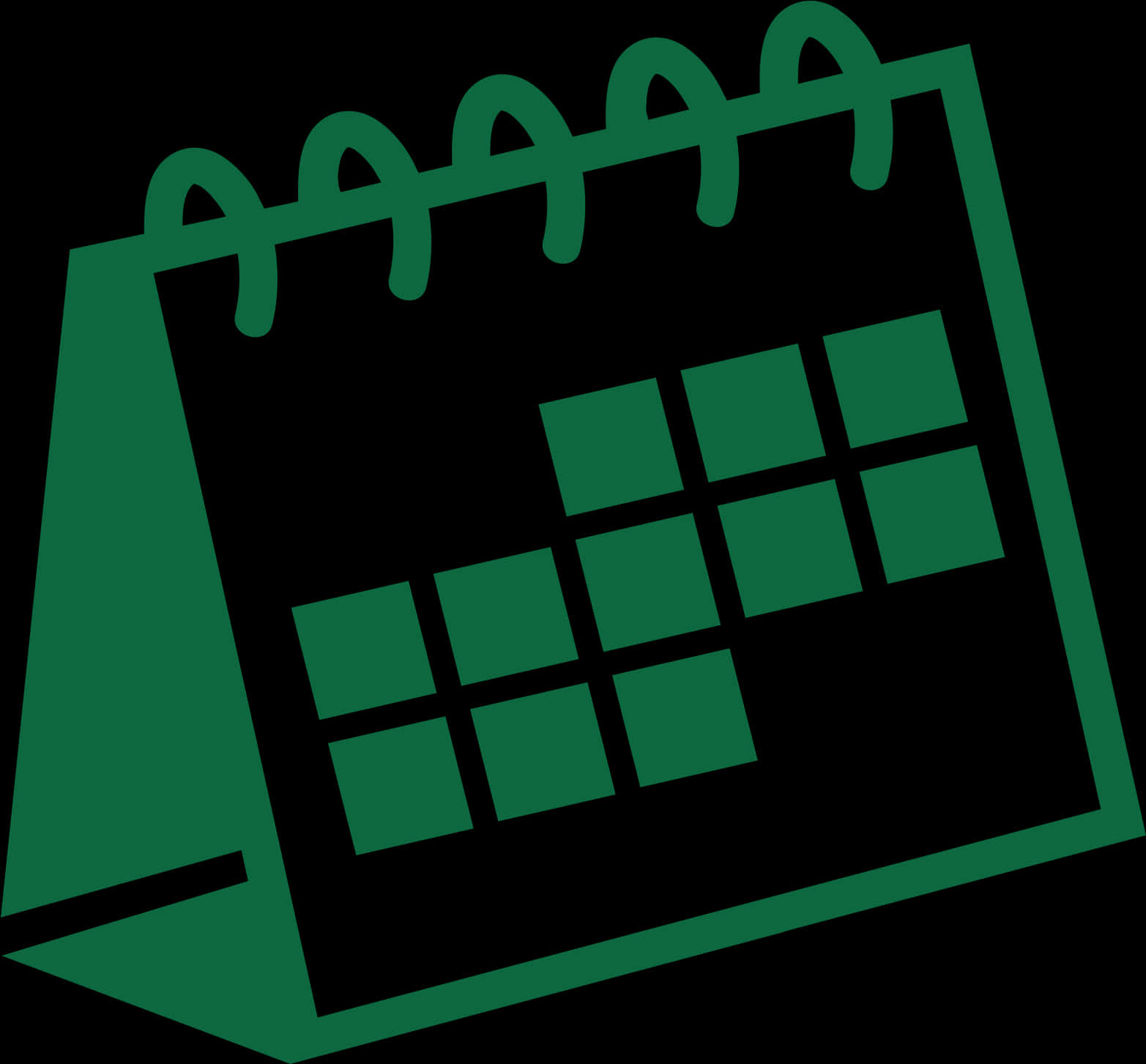 Dark Green Calendar Icon PNG Image