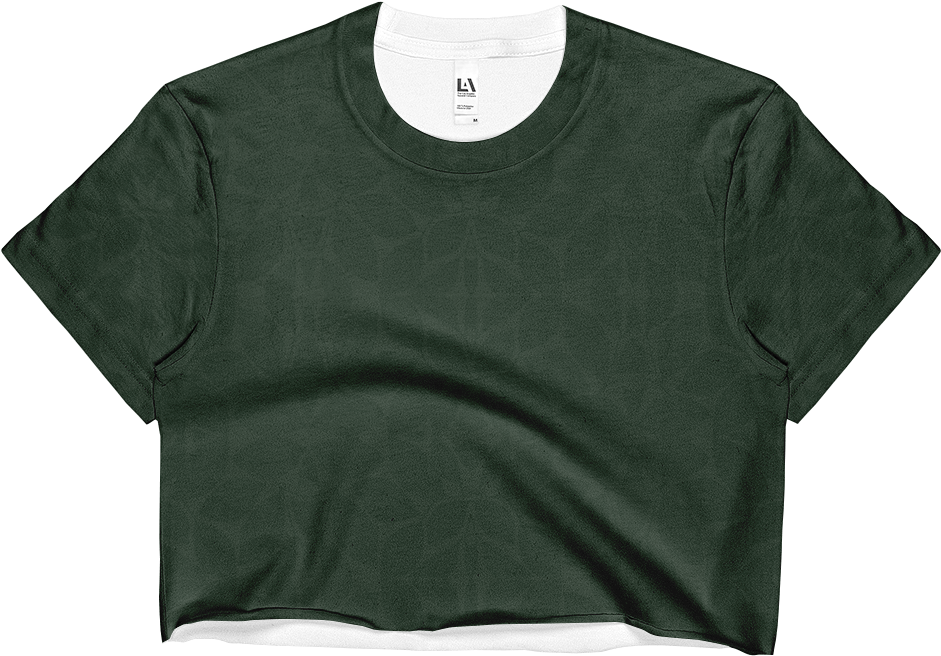 Dark Green Crop Top Mockup PNG Image