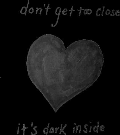 Dark Heart Chalkboard Art PNG Image