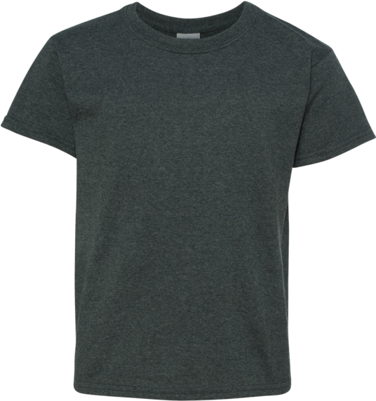 Dark Heather Crewneck T Shirt Mockup PNG Image