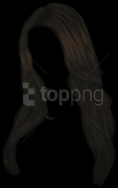 Dark Long Hair Silhouette PNG Image