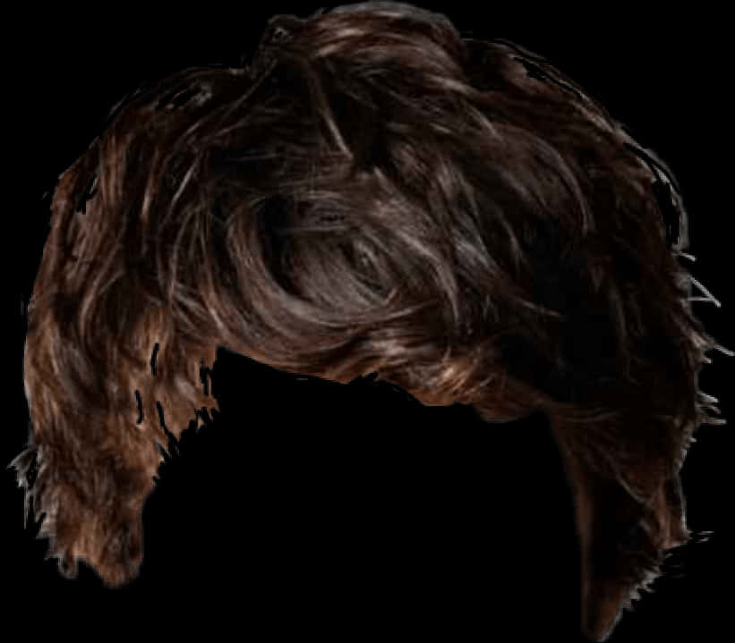 Dark_ Messy_ Hairstyle_ Cutout.png PNG Image