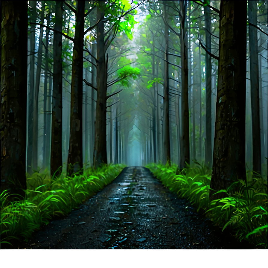 Dark Misty Forest Path Png 81 PNG Image