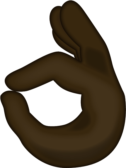 Dark O K Hand Gesture Emoji PNG Image