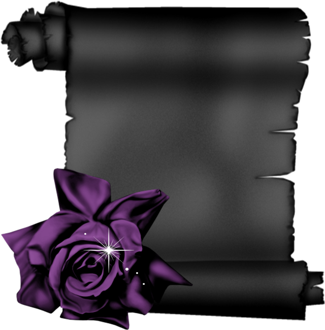 Dark Scrollwith Purple Rose PNG Image