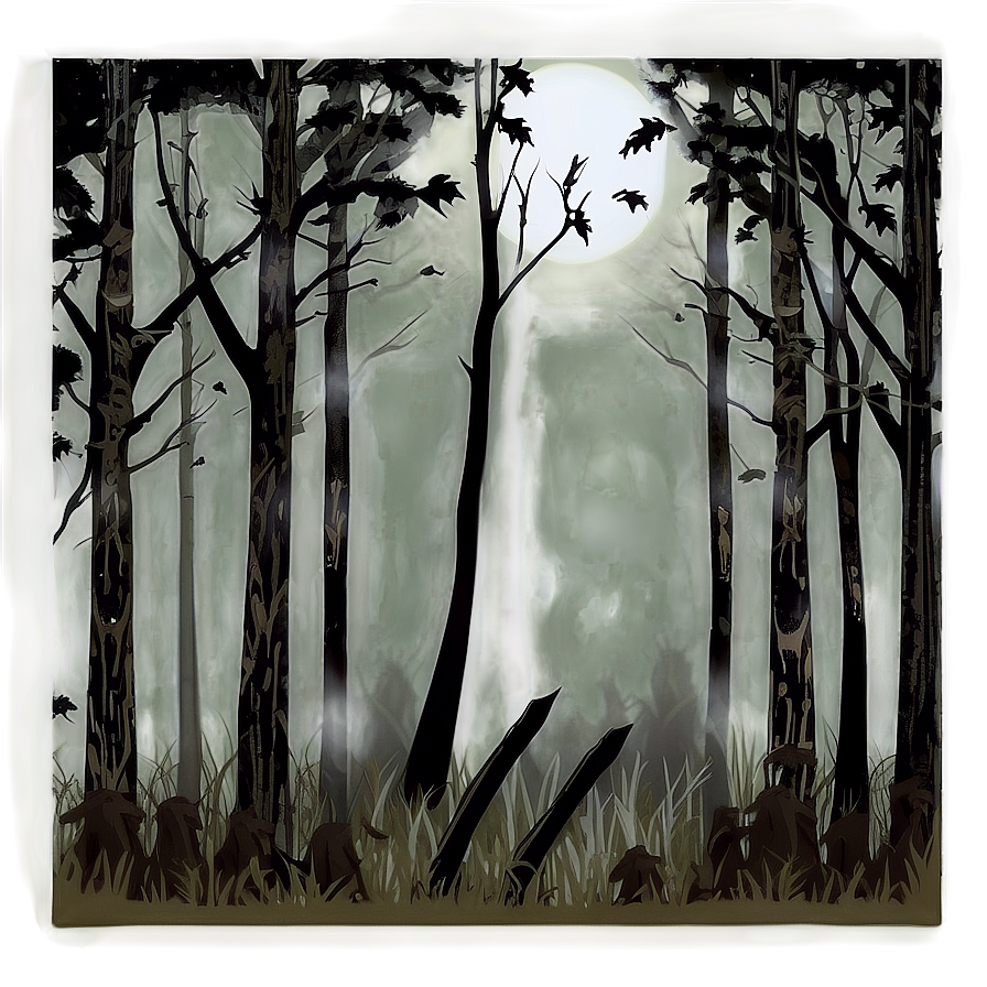 Dark Spooky Forest Clipart Png Btt61 PNG Image