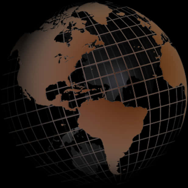 Dark Stylized Globe Graphic PNG Image