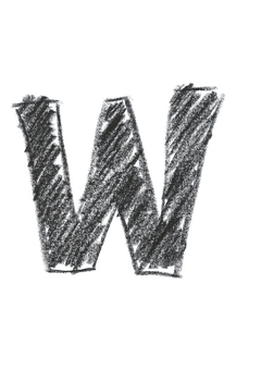 Dark Textured Letter W PNG Image