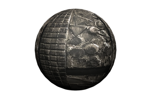 Dark Textured Sphere3 D Render PNG Image