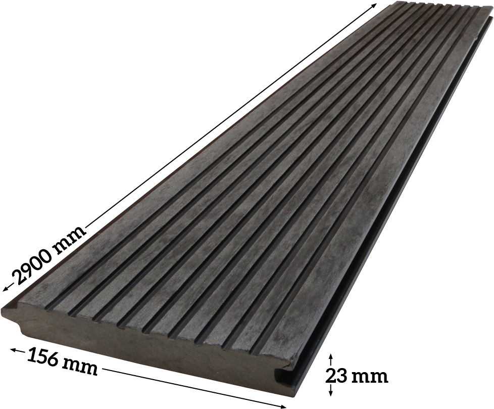 Dark Wood Decking Board Dimensions.png PNG Image