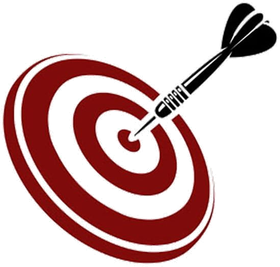 Dart Hitting Bullseye Target PNG Image