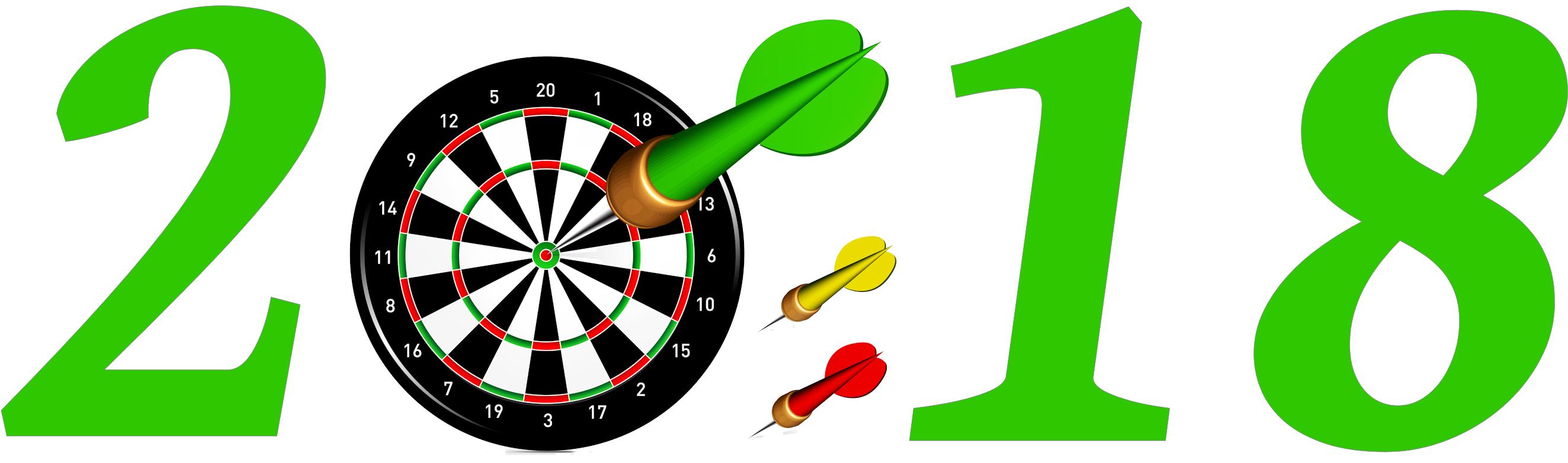 Dartboardwith Dartand2018 Graphic PNG Image