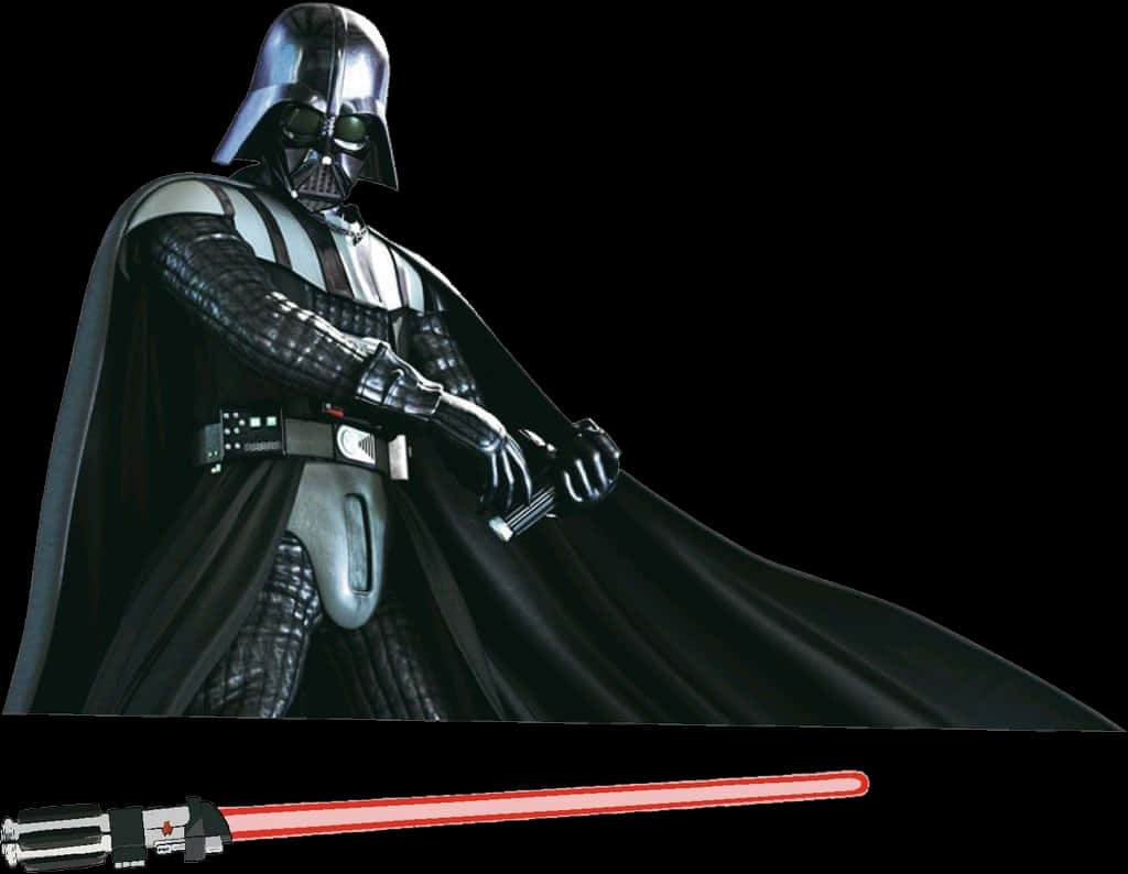 Darth Vader With Lightsaber PNG Image