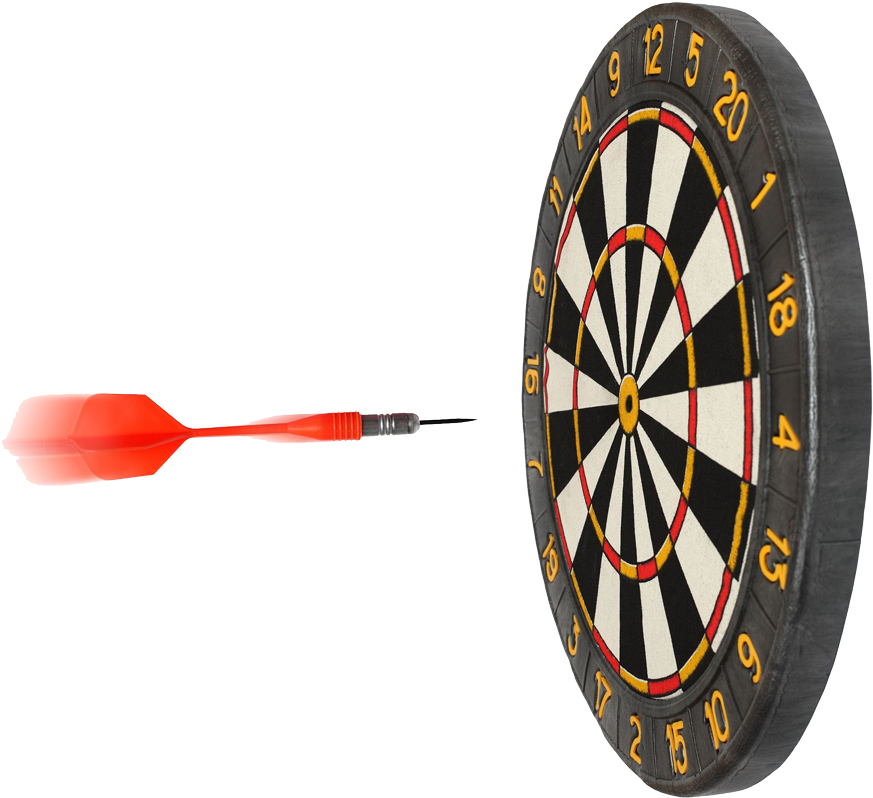 Dartin Flight Towards Dartboard PNG Image