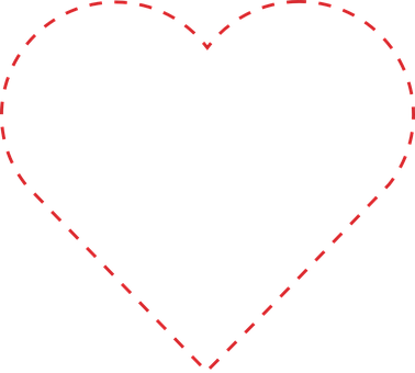 Dashed Outline Heart Graphic PNG Image