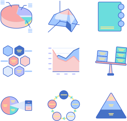 Data Visualization Icons Set PNG Image