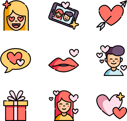 Dating Related Emoji Collection PNG Image