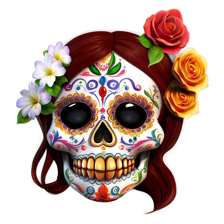 Day Of The Dead Skull Art Png 06112024 PNG Image