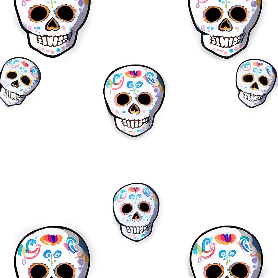 Day Of The Dead Skull Art Png Clh12 PNG Image