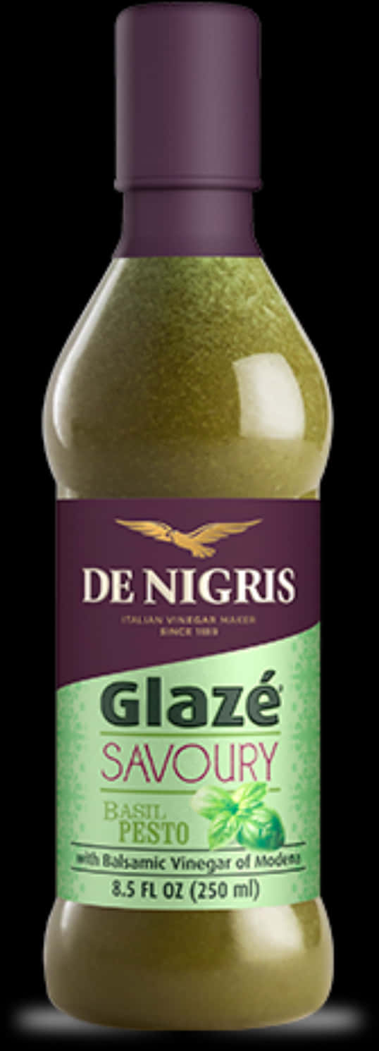 De Nigris Basil Pesto Balsamic Glaze Bottle PNG Image