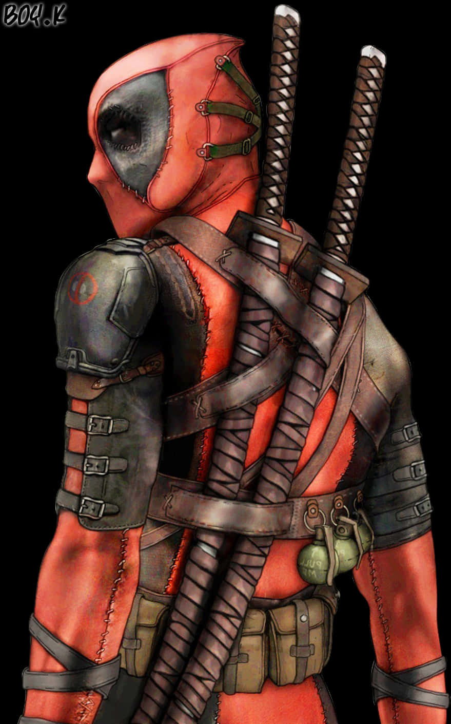 Deadpool Artistic Portrait PNG Image