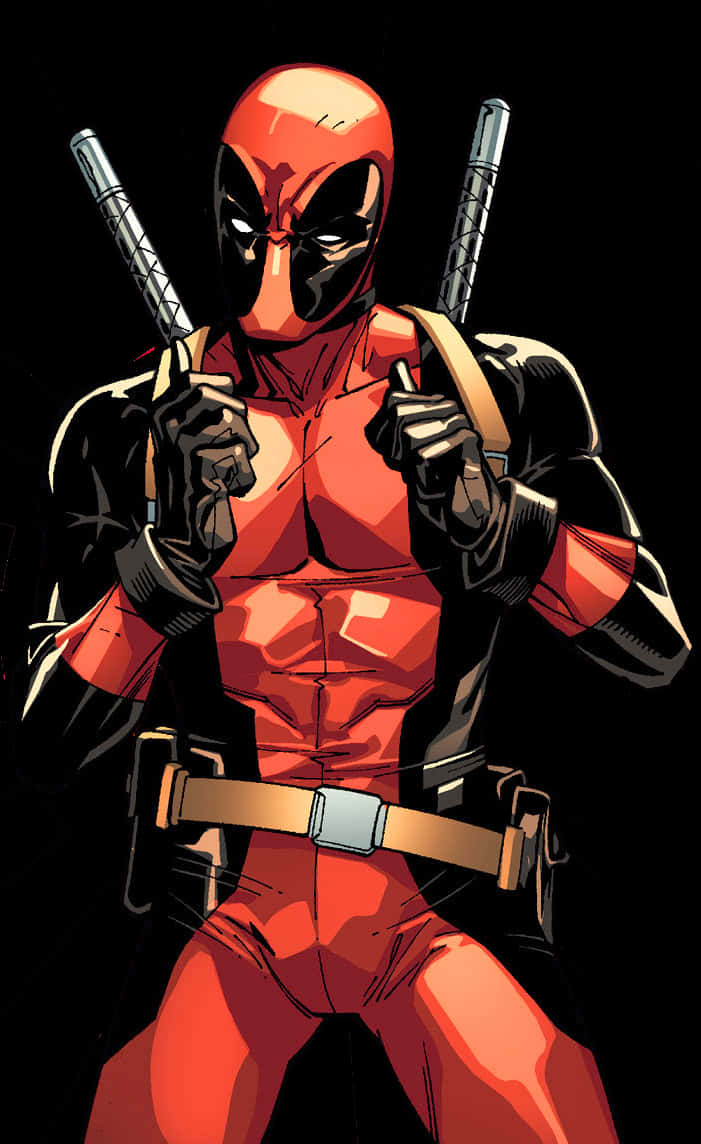 Deadpool Comic Pose PNG Image