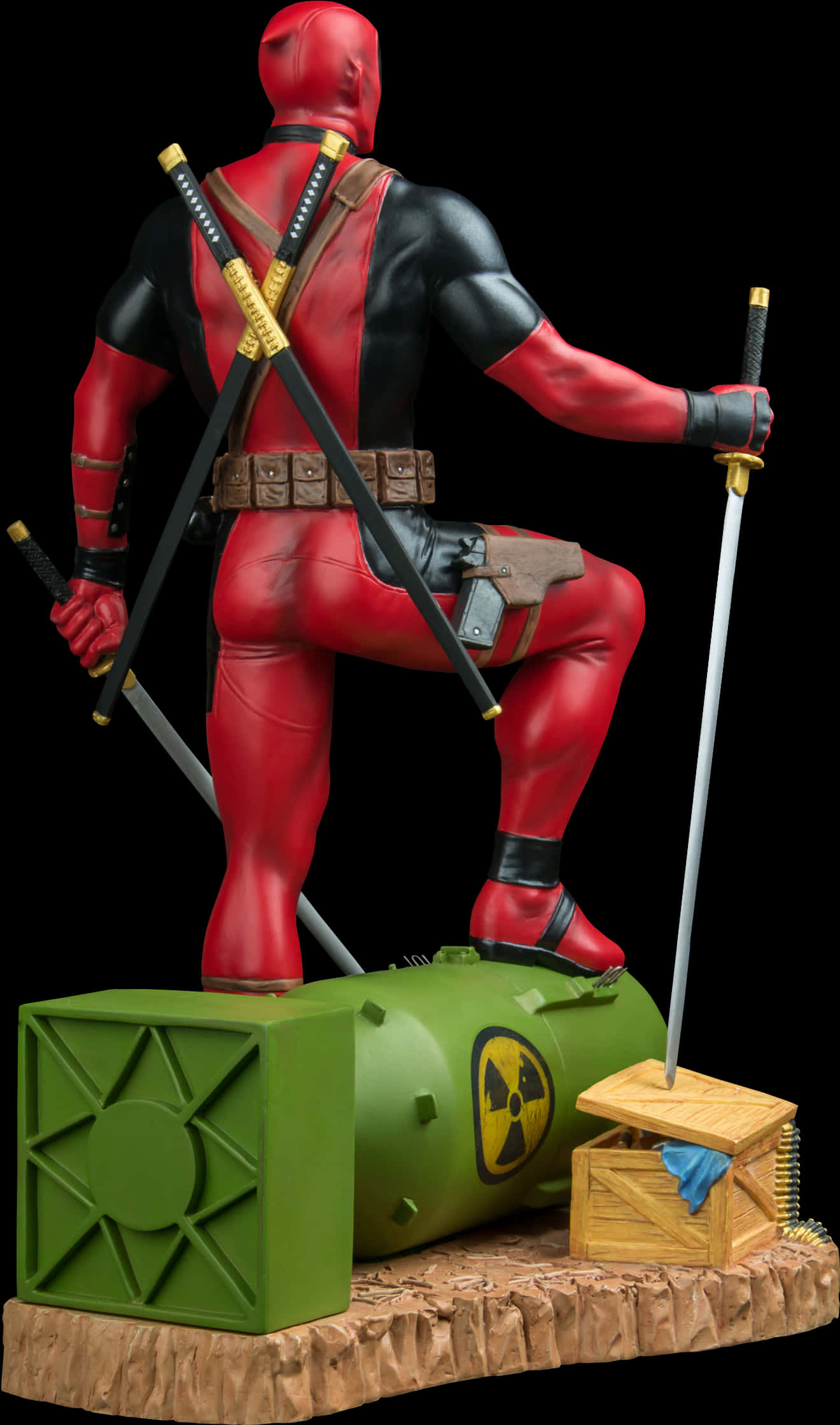 Deadpool Figure With Bomb Base PNG Image