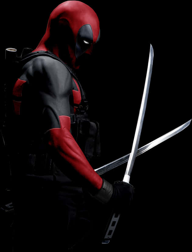 Deadpool Readyfor Action PNG Image