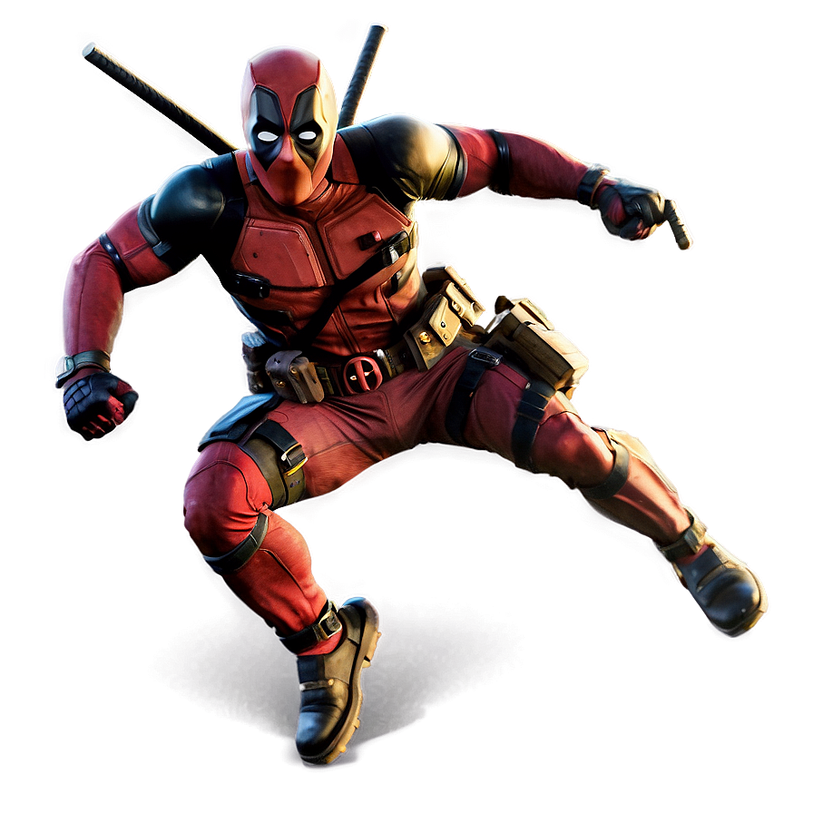 Deadpool Running Action Png Usm PNG Image