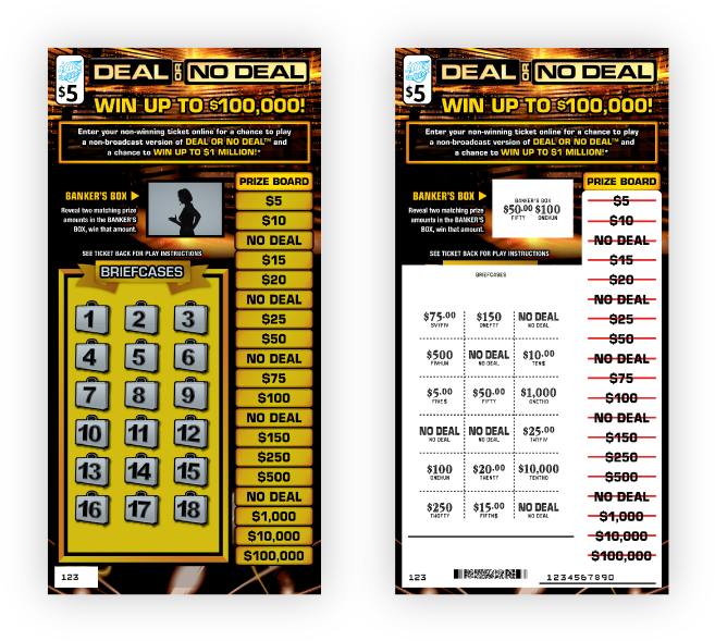 Deal No Deal Lottery Tickets PNG Image