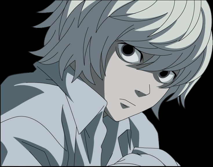 Death Note Anime Character Concerned Look PNG Image