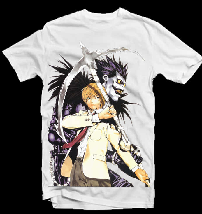 Death Note Ryukand Light T Shirt Design PNG Image